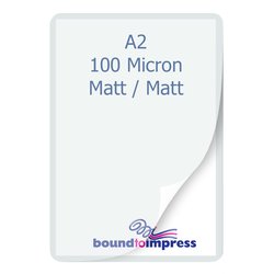 A2 Laminating Pouches - Matt - 100 Micron (Pkt 100)