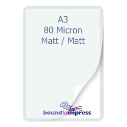 A3 Laminating Pouches - Matt/Matt - 80 Mic Premium (Pkt 100)
