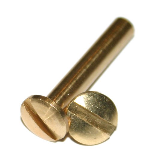 20mm Brass Chicago Screws (Pkt 100) - Click Image to Close