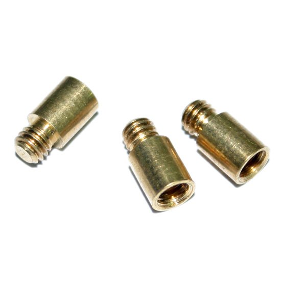 5mm Brass Chicago Screw Extensions (Pkt 100) - Click Image to Close