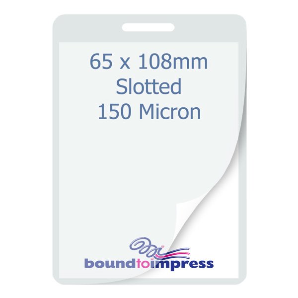 65x108mm Slotted Laminating Pouches - 150 Mic (Pkt 100) - Click Image to Close