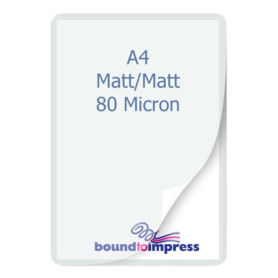 A4 Laminating Pouches - Matt/Matt - 80 Mic Premium (Pkt 100) - Click Image to Close
