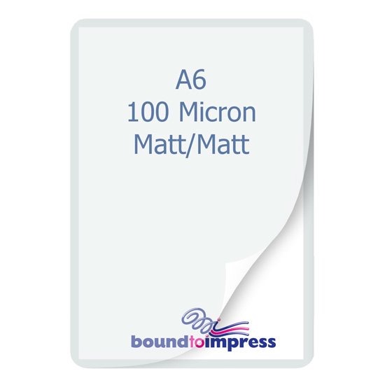 A6 Laminating Pouches - Matt/Matt - 100 Mic Premium (Pkt 100) - Click Image to Close