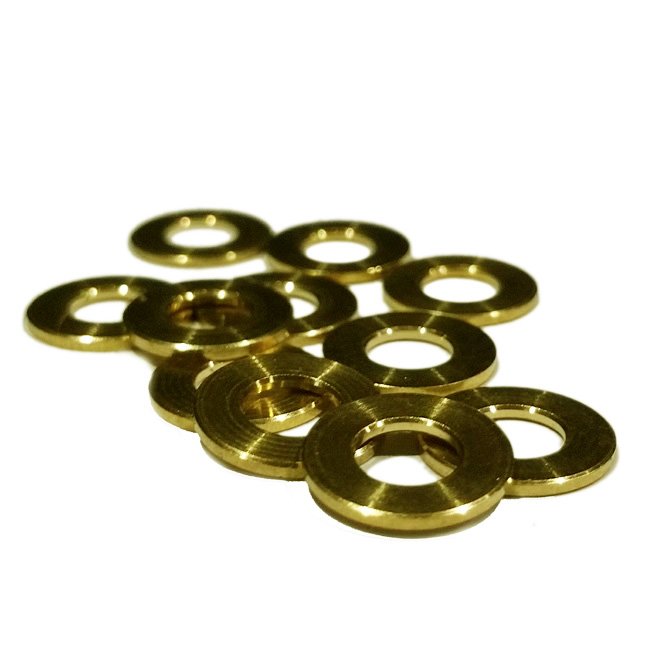 Chicago Screw Brass Washers - 12mm Outer 1mm Thick M6 (Pkt 100) - Click Image to Close