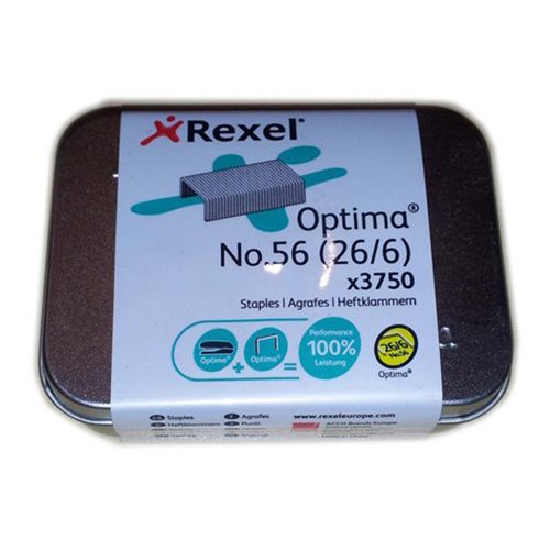 Rexel Optima No. 56 Staples 26/6 (Tin of 3750) - Click Image to Close