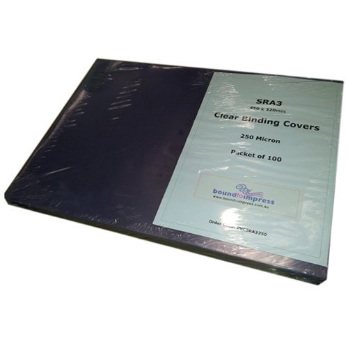SRA3 Clear Binding Covers 250 mic - 450 x 320mm (Pkt 100) - Click Image to Close