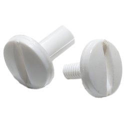 10mm White Plastic Chicago Screws (Pkt 100)
