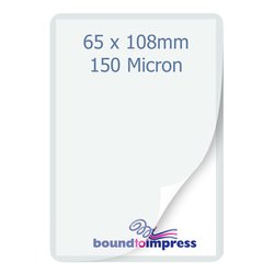 65x108mm Business Card Pouches - 150 Mic (Pkt 100)