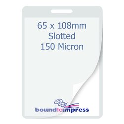 65x108mm Slotted Laminating Pouches - 150 Mic (Pkt 100)