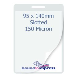 95x140mm Slotted Laminating Pouches - 150 Mic (Pkt 100)