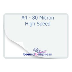 A4 High Speed Laminating Pouches - Gloss - 80 Mic (Pkt 100)