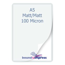 A5 Laminating Pouches - Matt/Matt - 100 Mic Premium (Pkt 100)