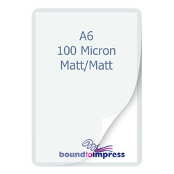 A6 Laminating Pouches - Matt/Matt - 100 Mic Premium (Pkt 100)
