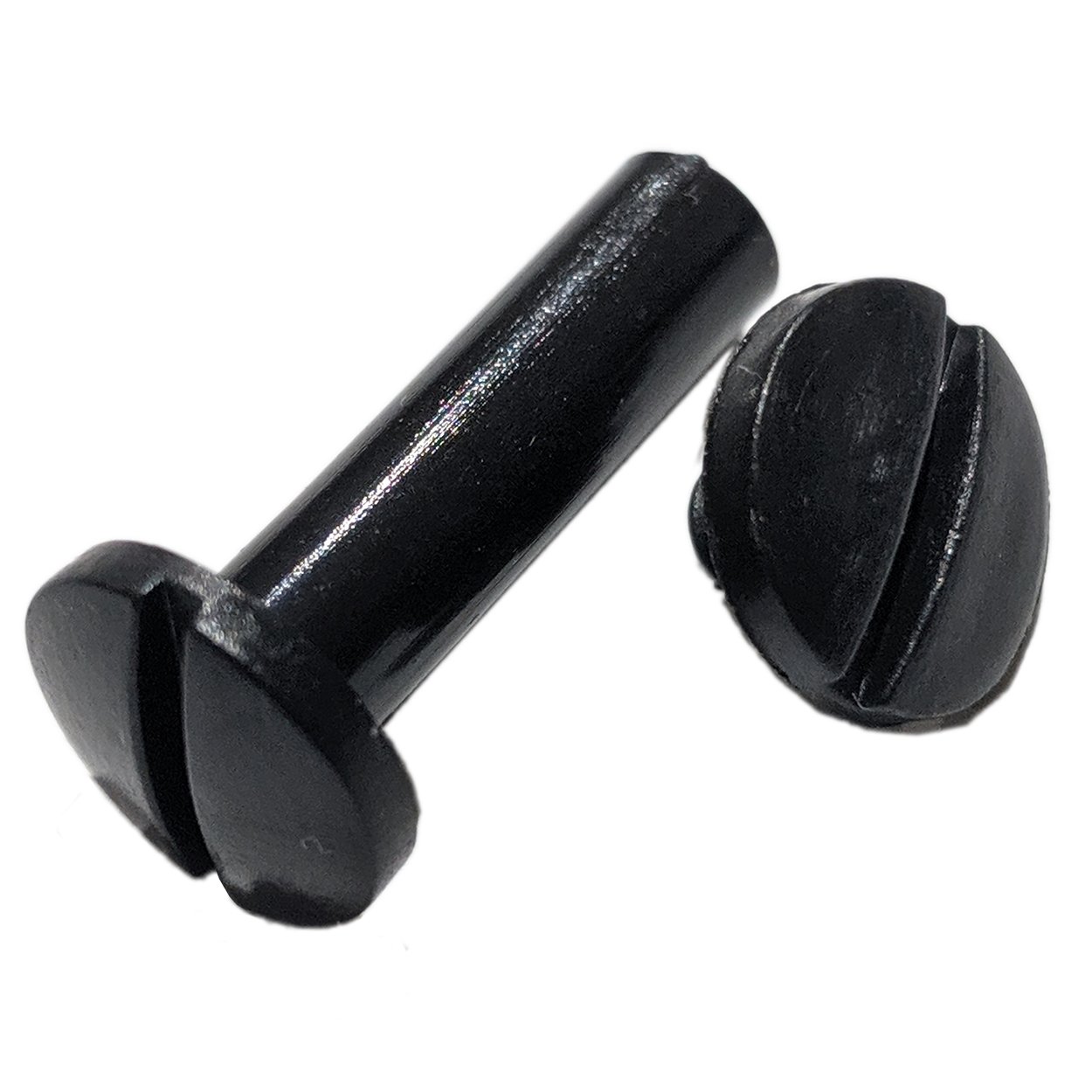 15mm Black Plastic Chicago Screws (Pkt 100) - Click Image to Close