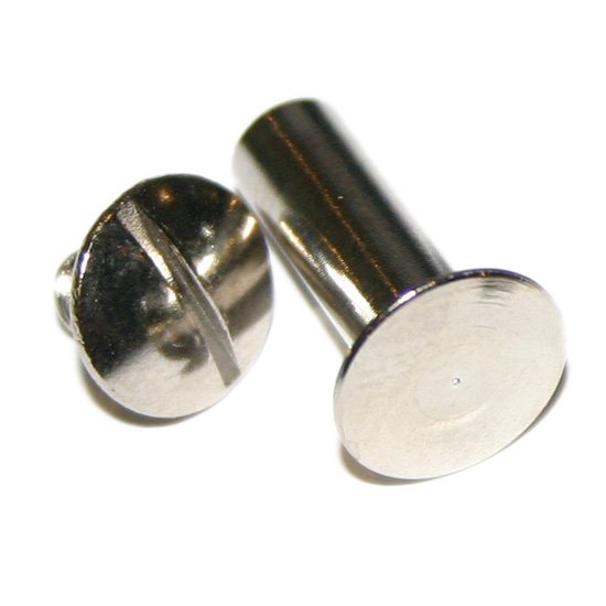 20mm Nickel Chicago Screws (Pkt 100) - Click Image to Close