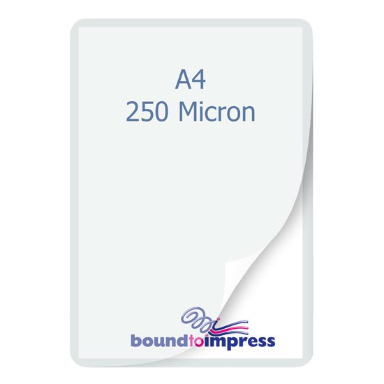 A4 Laminating Pouches - Gloss - 250 Micron (Pkt 100) - Click Image to Close