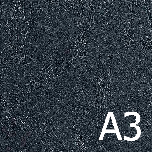 Black A3 Premium Leathergrain Covers 300gsm (Pkt 100) - Click Image to Close