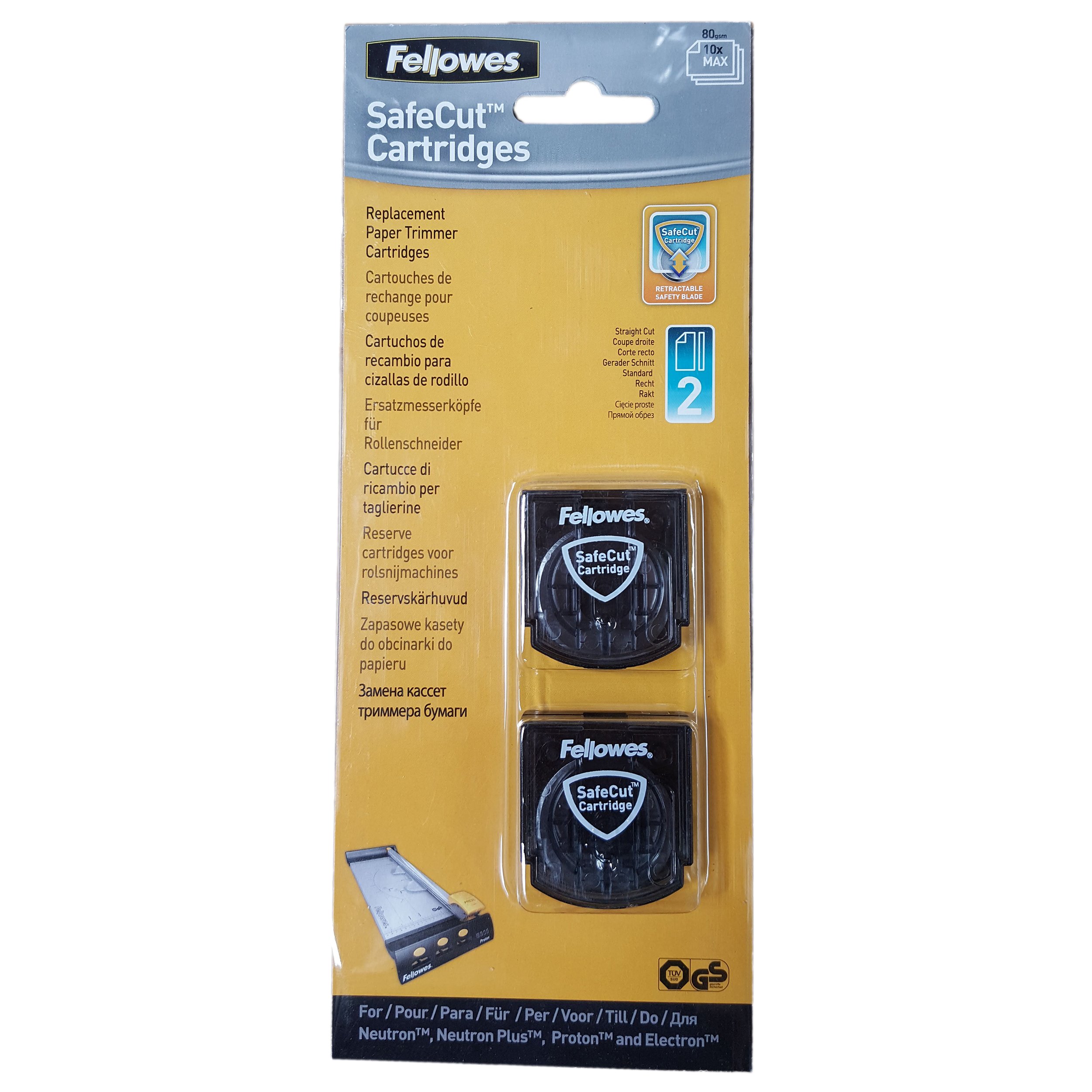Fellowes Safecut Trimmer Blades - Straight Cut (Pack of 2) - Click Image to Close
