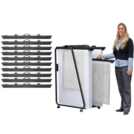 Hang-A-Plan Quickfile A0 Trolley Package with 10 Clamps - Click Image to Close
