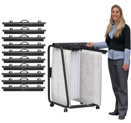 Hang-A-Plan Quickfile A1 Trolley Package with 10 Clamps - Click Image to Close