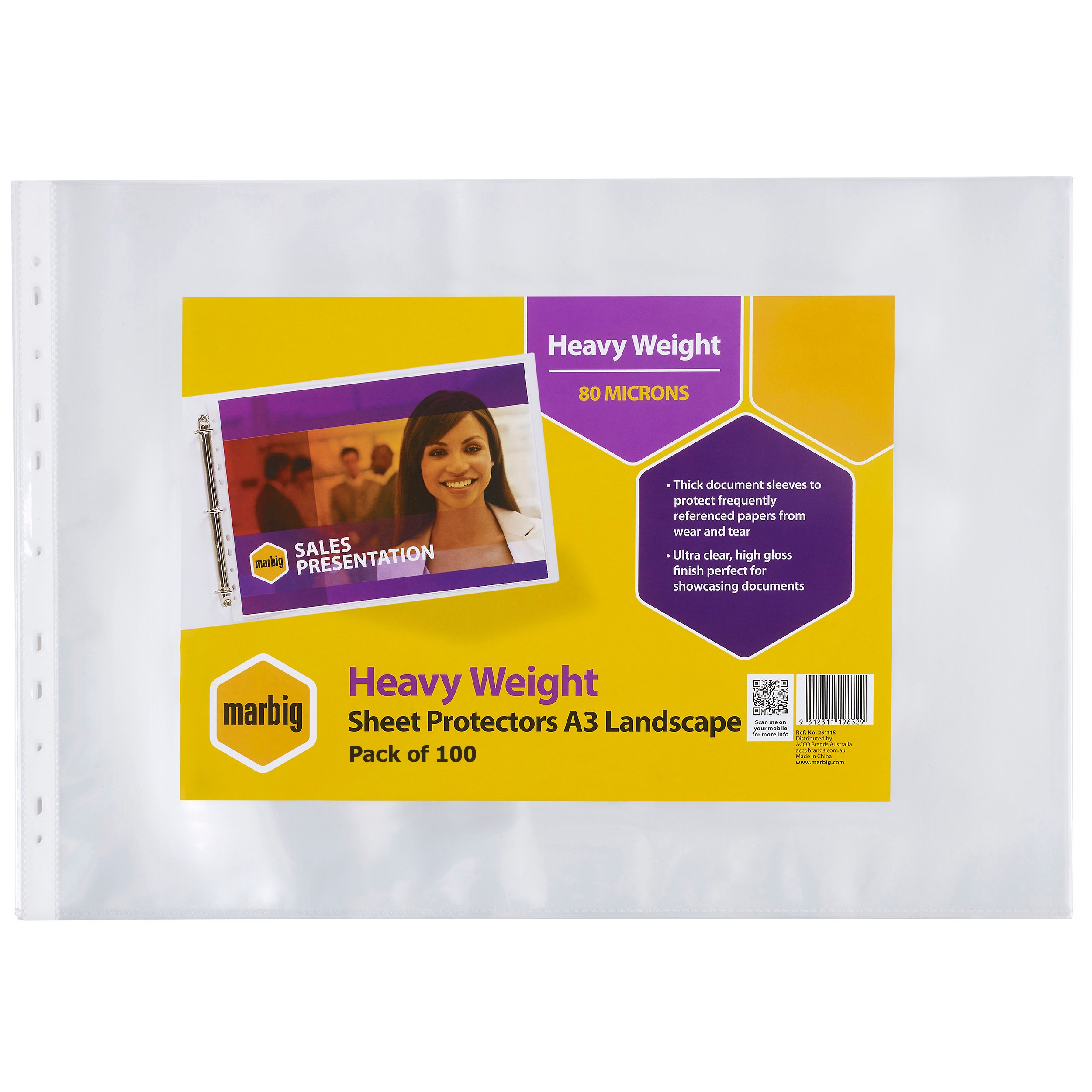 Marbig A3 Heavy Weight Landscape (Pkt 100) - Click Image to Close