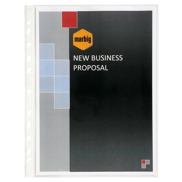 Marbig Deluxe A4 Sheet Protectors Medium Weight (Pkt 100) - Click Image to Close