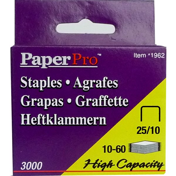 Paperpro 1962 High Capacity Staples 25/10 (Box 3000) - Click Image to Close
