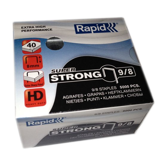 Rapid Super Strong Staples 9/8 (Pkt 5000) - Click Image to Close