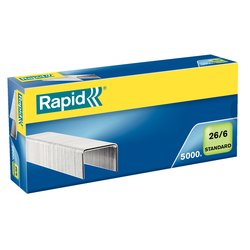 Rapid 26/6 Standard Staples (Pkt 5000)